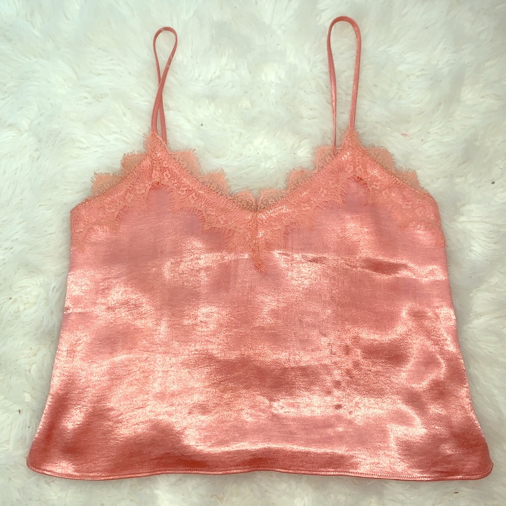 peach/pink silk tank🍑
